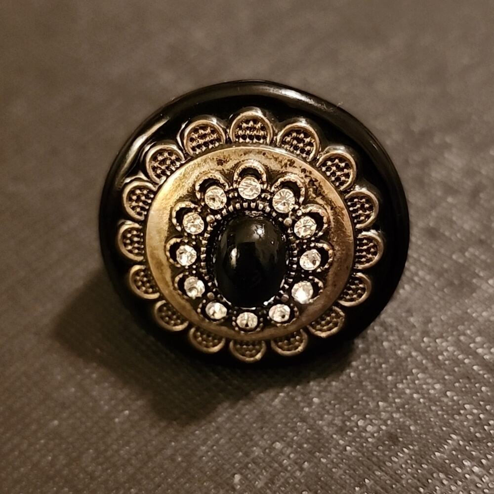 Black ⚫️ Mosiac Acrylic Ring Sz 7.25